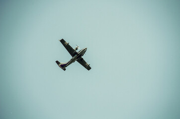 Airplane in the blue sky