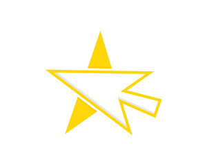 Star and cursor with yellow light colors