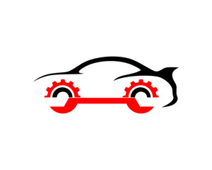Car with wrench and gear repair