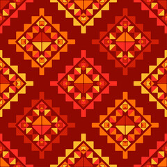 Aztec elements. Design with manual hatching.  Geometry. Seamless pattern. Textile. Ethnic boho ornament. Vector illustration for web design or print.