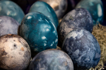 Galaxy eggs. Easter eggs. cosmic space painted Easter eggs. 