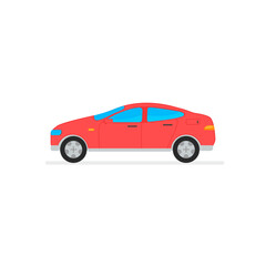 Fototapeta na wymiar Vector red car in white background. Vector illustration transport