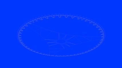 3d rendering of a white lines illustration isolated on blue background
