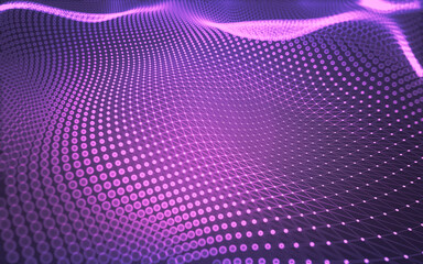 Obraz premium Abstract background. Molecules technology with polygonal shapes, connecting dots and lines. Connection structure. Big data visualization.