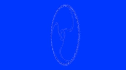 3d rendering of a white lines illustration isolated on blue background