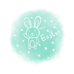 Hand sketched Happy Easter test typography lettering poster, postcard, card. Modern calligraphy. Colorful sign on white background. Seasons Greetings