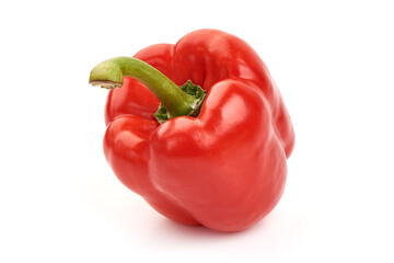 Red ripe bell peppers, isolated on white background