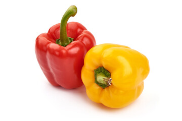 Fresh bell peppers, isolated on white background