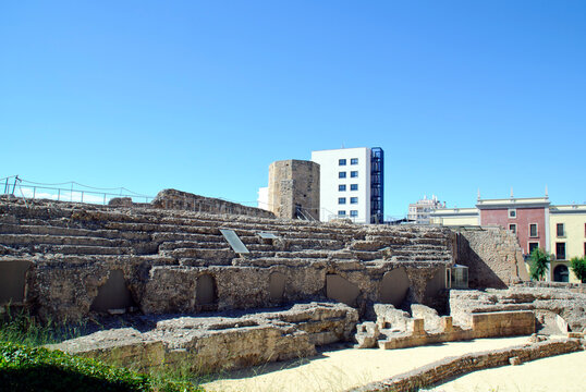 graderias del antiguo circo romano en Tarragona (Epa&ntilde;a)