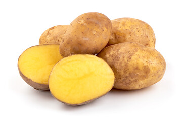New potatoes, isolated on white background