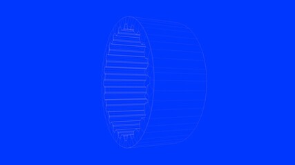 3d rendering of a white lines illustration isolated on blue background