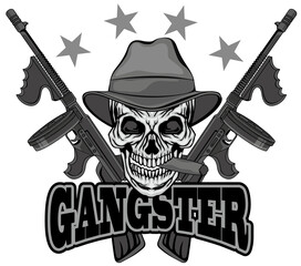 gangsters skull,  grunge vintage design t shirts