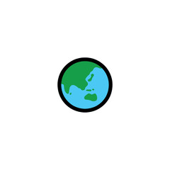 Planet Earth Vector Icon. Isolated World Map, Illustration Icon