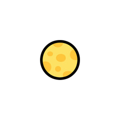 Full Moon Vector Icon. Isolated Moon Cycle, Lunar phases Illustration 