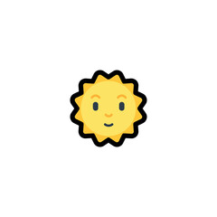 Sun Vector Icon.Isolated Smile Face Illustration Emoji, Emoticon, Icon	
