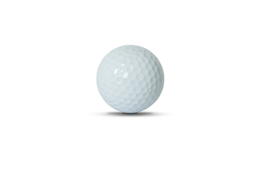 Image of Blank white golf ball no logo with soft shadow isolated on white background
