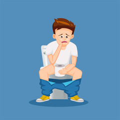 cartoon of people sitting on toilet in cartoon design