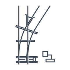 Thin line icon rail transport, railway, railroad switch