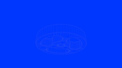 3d rendering of a white lines illustration isolated on blue background