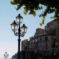 Buildings and street lights