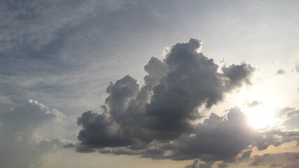 Fototapeta na wymiar Stormy clouds in the blue sky 