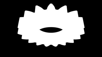 3d rendering of a white cogwheel mask isolated