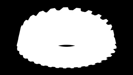 3d rendering of a white cogwheel mask isolated