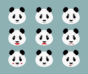 Fototapeta premium set of panda