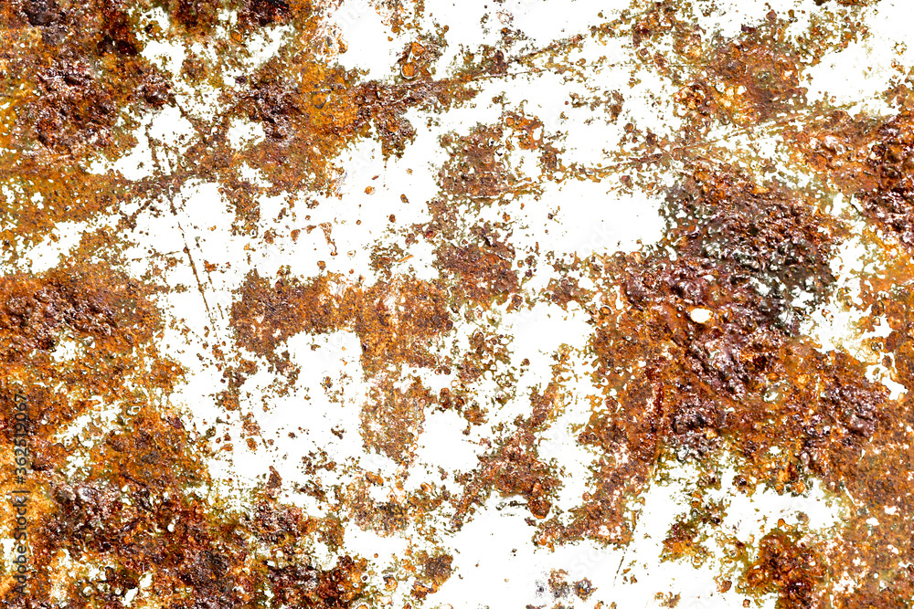 Poster rust isolated on a white background. texture for the designer