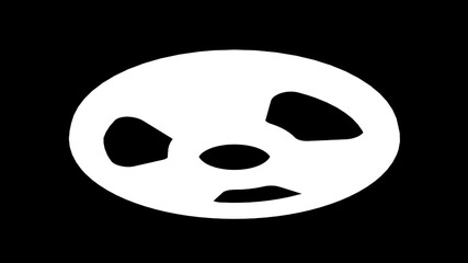 3d rendering of a white cogwheel mask isolated