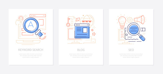 Content management - line design style banners set