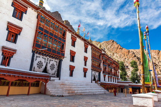 Tibetan traditional building of Hemis monastery in Leh, Ladakh, India.