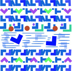 Abstract cluster of blue shapes