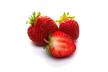 fresh ripe red berry strawberry on a white background