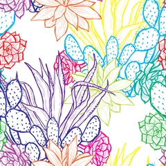Deurstickers floral seamless pattern © Chantal