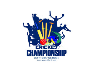 VECTOR ILLUSTRATION FOR CRICKET CHAMPIONSHIP-CONCEPT FOR CRICKET BACKGROUND