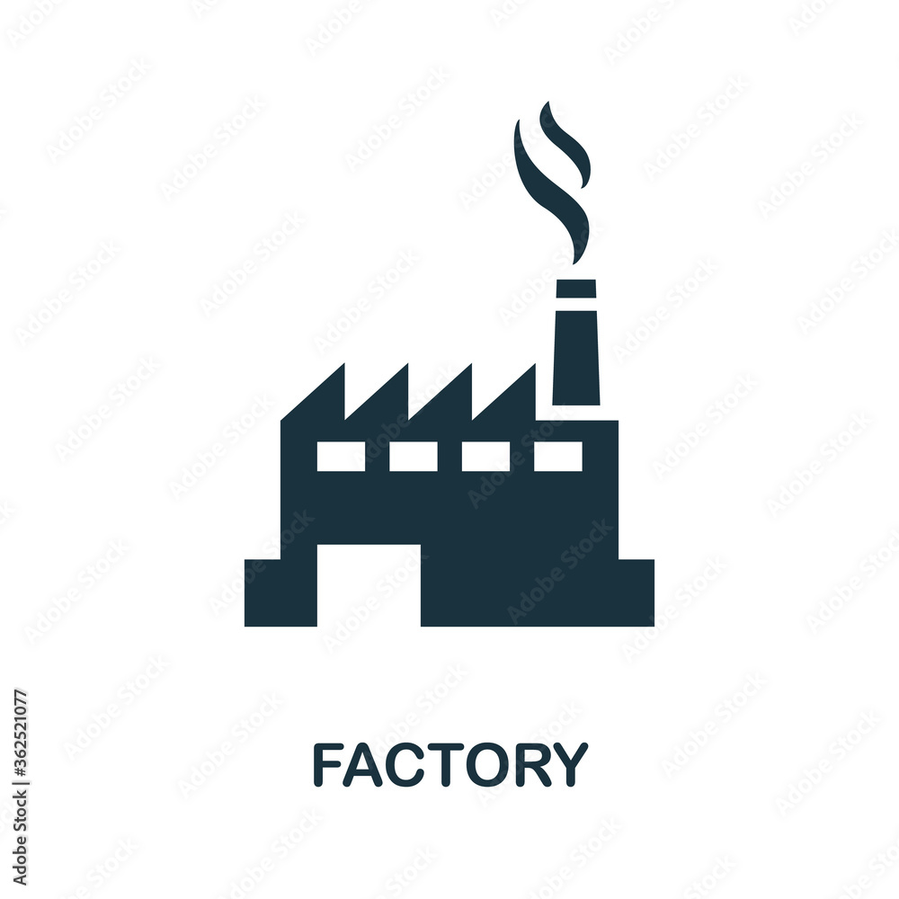Poster factory icon. simple element from global warming collection. creative factory icon for web design, t