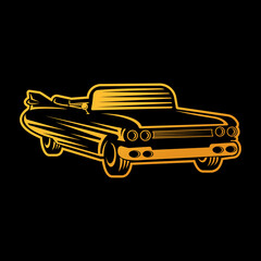 Obraz premium Classic Car Logo badge and emblem Vector Illustration. Vintage Classic Car vector logo icon silhouette design. Classic Car logo vector illustration for car repair, dealer, garage and service.