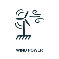 Wind Power icon. Simple element from global warming collection. Creative Wind Power icon for web design, templates, infographics and more
