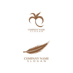 Palm tree summer logo template