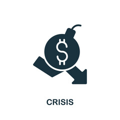 Fototapeta premium Crisis icon. Monochrome simple Crisis icon for templates, web design and infographics
