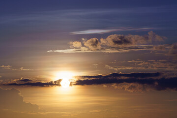 beautiful sunset sky at the lake