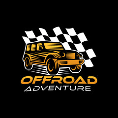 Off-road Car Adventure Logo Vector Illustration. Offroad suv Car vector logo icon silhouette design. Offroad Rally Car logo vector illustration for car repair, dealer, garage and service. © The Masterplan Std.