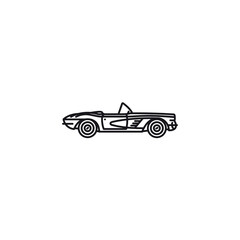 Vintage american convertible car vector line icon