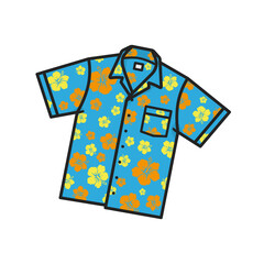 Hawaii shirt with hibiscus blossoms isolated vector illustration for Fashion Day on July 9