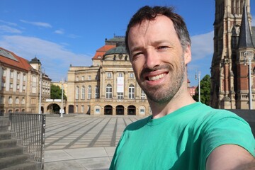 Chemnitz tourist selfie in Germany
