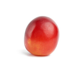 ripe red whole plum isolated on white background