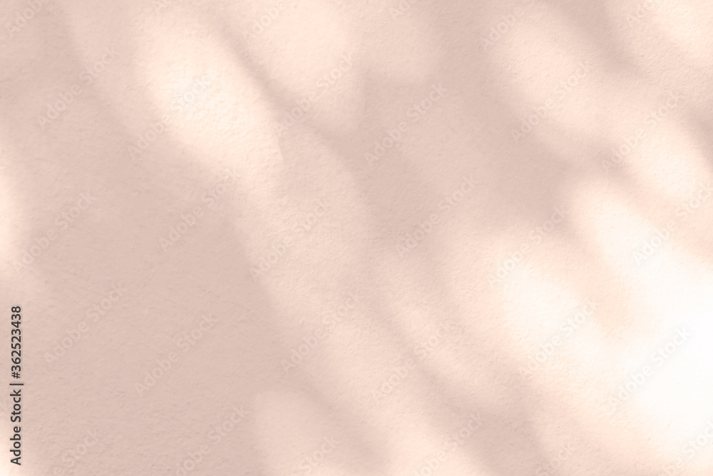 Poster leaf shadow and tree branch on wall. nature leaves tree branch pink shadow and light from sunlight d