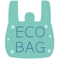 エコバッグのアイコン　ブルーグリーン	