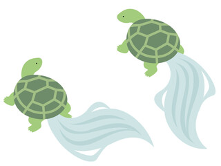 和風の亀のイラスト